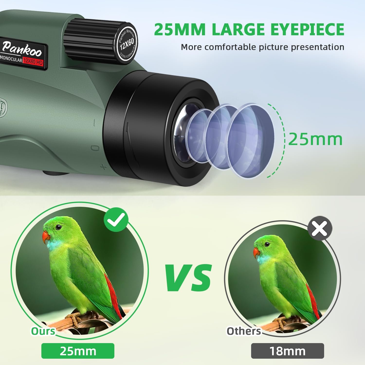 12x60 HD Monocular Telescope for Adults with Smartphone Adapter Tripod Hand Strap - High Power Monoculars Equipped with Large BAK4 Prism & FMC Lens - Suitable for Bird Watching...