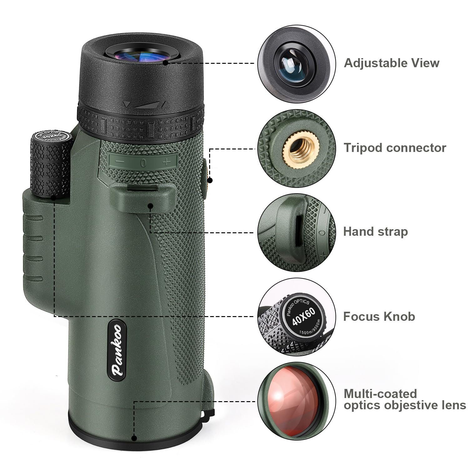 16X52 Monocular Telescope High Powered for Adults, 2023 Power Prism Compact Monoculars for Adults,HD Monocular Scope for Gifts, Outdoor Activity,Bird...