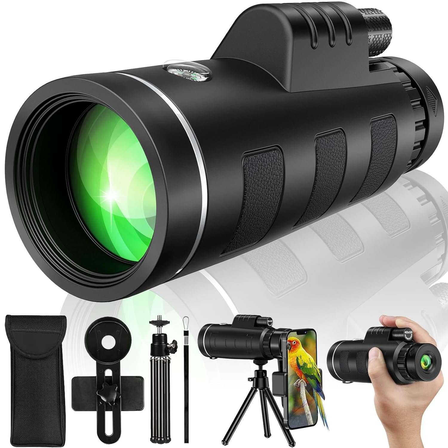 40x60 Monocular Telescope for Adults High Powered, Monocular for Adults, Compact Low Light Vision for Wildlife, Hunting, Camping, Travel &Outdoor Adventures