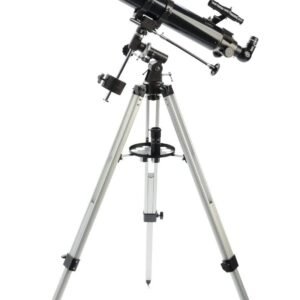 Celestron 21048 PowerSeeker 80EQ Refractor Telescope - Includes Two Eyepieces, Erect Image Diagonal, 3X Barlow Lens, Height-Adjustable Tripod and Deluxe Accessory Tray, Black