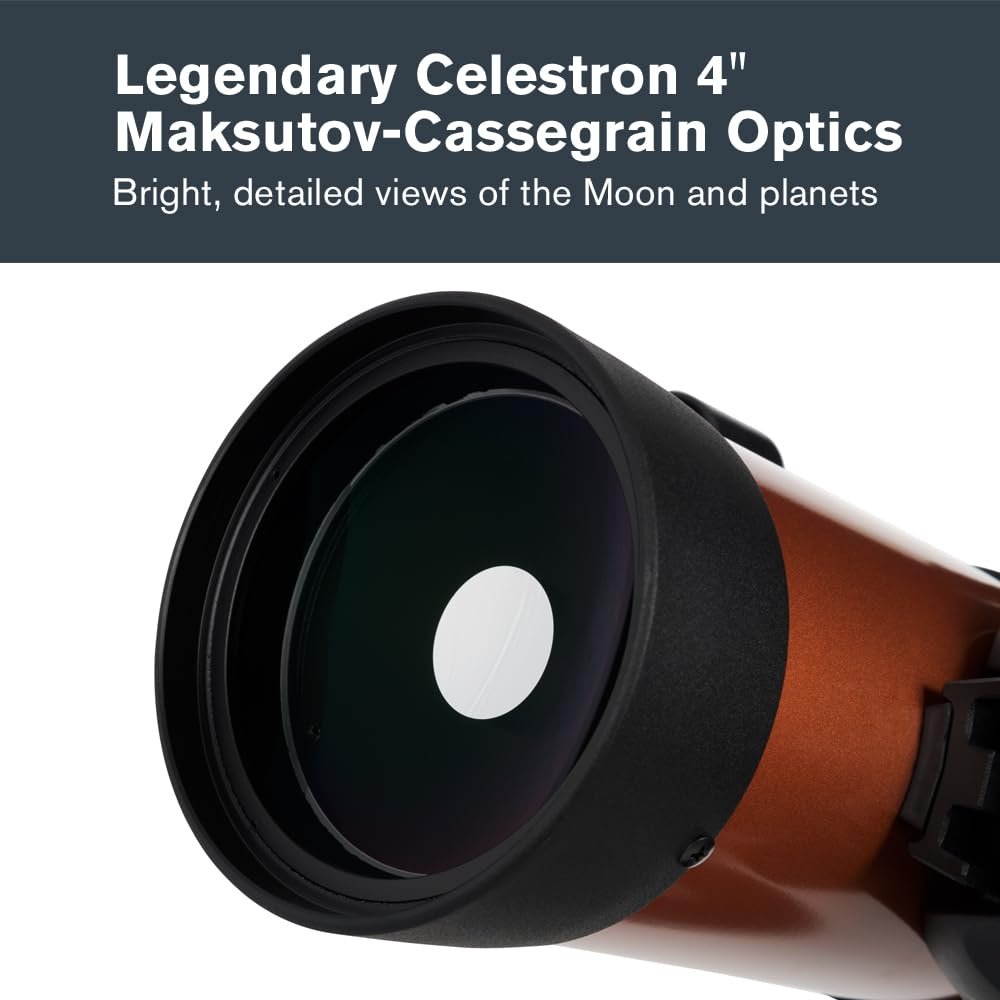 Celestron NexStar 4SE Computerized Telescope – 4-Inch Maksutov-Cassegrain Optical Tube – Fully Automated GoTo Mount with SkyAlign – Ideal for Beginners and Advanced Users –...