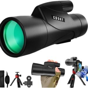 Gosky Monoculars Telescope, 15x55 HD Monocular for Adult with BAK4 Prism & FMC Lens, Lightweight Monocular with Smartphone Adapter Suitable for Bird Watching Hunting (Black)
