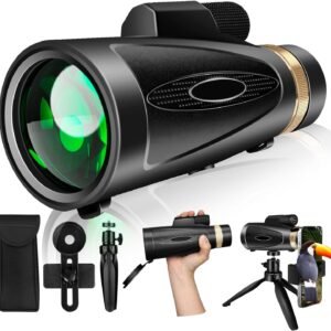 Monocular Telescope 80x100 High Power with Smartphone Adapter Tripod,Larger Vision Monoculars for Adults with BAK4 Prism & FMC Lens, Suitable for Bird Watching Hunting Hiking...