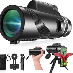 Monocular-Telescope 80x100 High Powered Monoculars High Definition for Adults High Powered with Smartphone Adapter Telescope Hunting Wildlife Bird Watching Travel Camping...