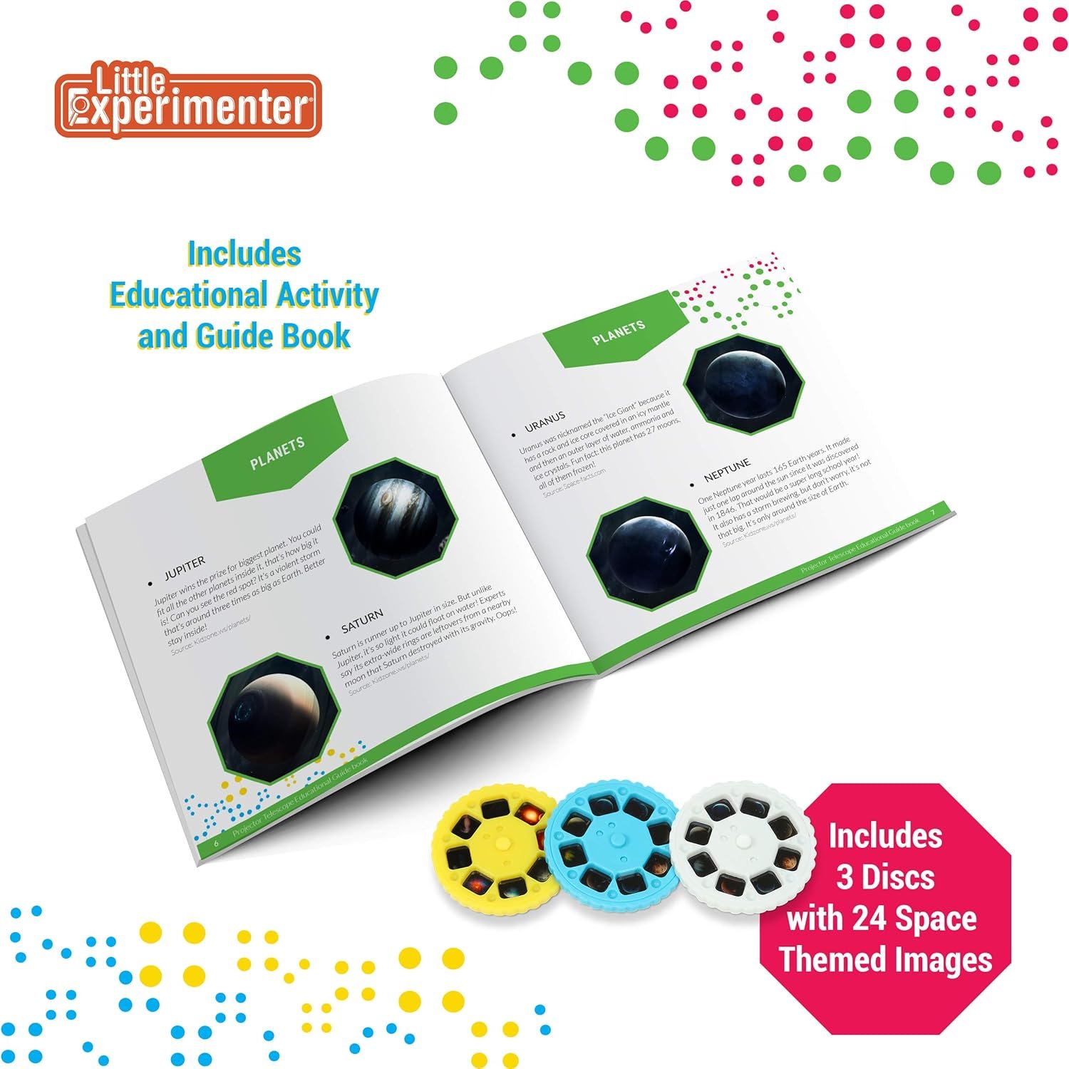 Projector Telescope for Kids, Children's Telescopes & 24 Space Images, Educational Book Incl, Great STEM Activity Science Toys, Learning Gifts for Boys & Girls Ages 3 4 5 6-12...