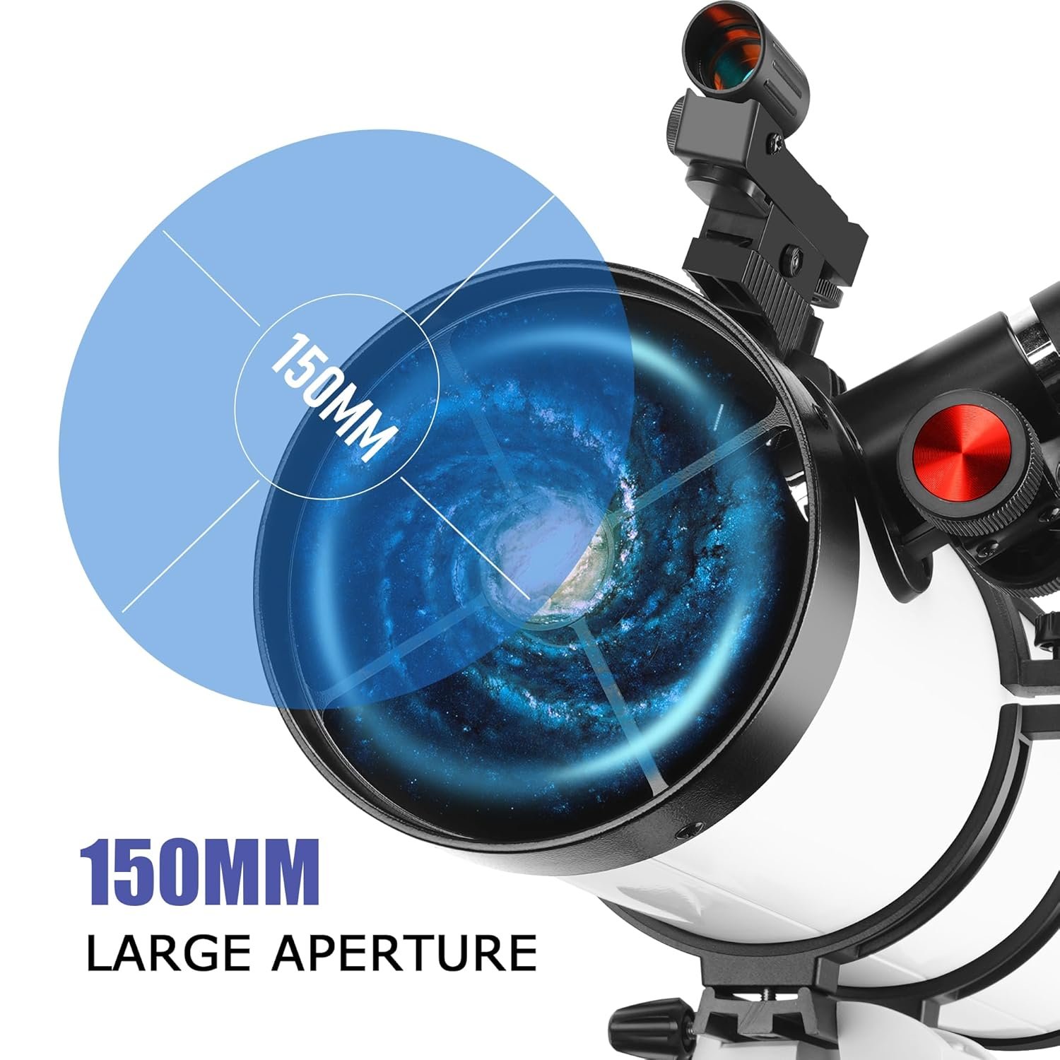 Telescope 150EQ Astronomical Reflector Telescopes for Adults,Professional Manual Equatorial Telescope for Beginners.Comes with 2X Barlow Lens Phone Adapter,Stainless Tripod and...