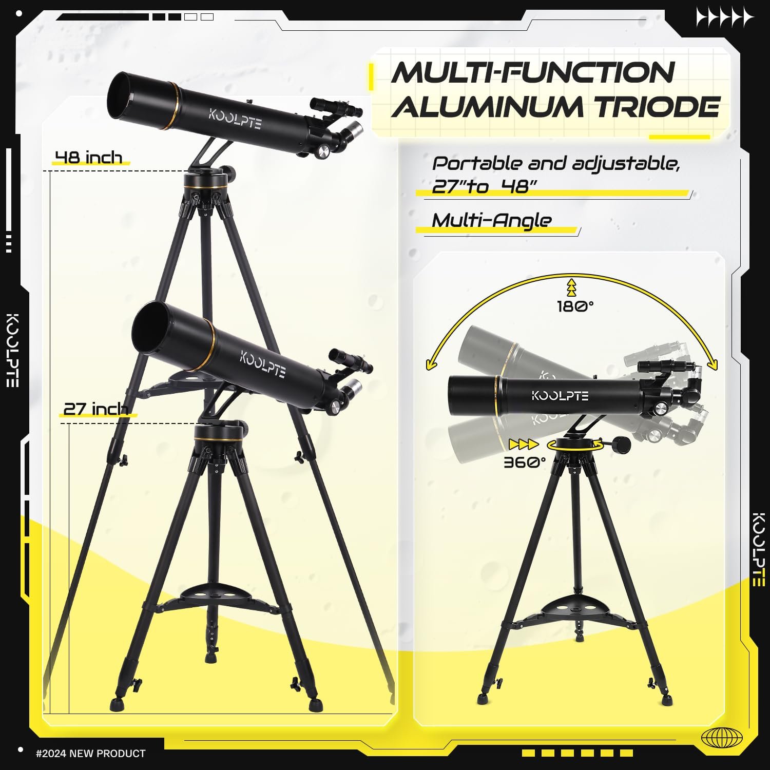 Telescope, 90mm Aperture 700mm - Vertisteel AZ Mounting Base, High Power Telescopes for Astronomy Enthusiasts, Adults & Kids, with Carrying Bag, Wireless Remote Control, Phone...