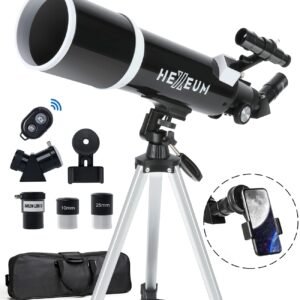 Telescope for Adults & Beginner Astronomers - 80mm Aperture 600mm Fully Multi-Coated High Transmission Coatings with AZ Mount Tripod Phone Adapter, Carrying Bag, Wireless Control.