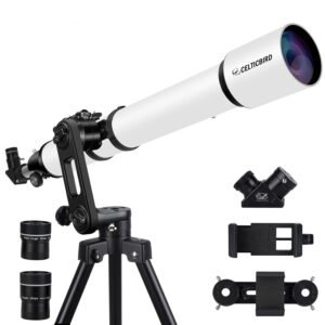 Telescope for Adults High Powered, 90mm Aperture 1000mm Refractor Telescopes for Adults Astronomy Telescopio with High Precision Adjustment, Ultra-Stable Vertisteel AZ Mount...