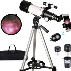 Telescope for Kids Adults Beginners,70mm Aperture 400mm Focal Length Telescopio for Astronomy, Multi Coated Travel Refractor Astronomical Telescopes
