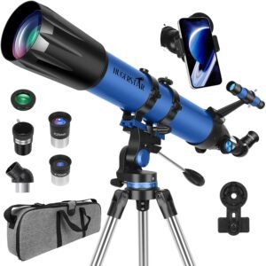 Telescope, Telescope for Adults High Powered, 90mm Aperture 800mm Professional Refractor Telescopes for Adults Astronomy Beginners with AZ Mount Stainless Tripod, Carry Bag and...