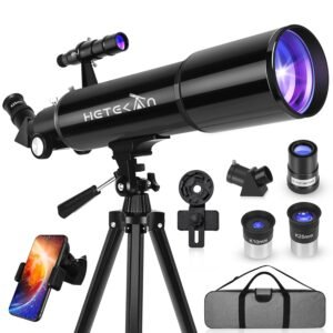 Telescope, Telescopes for Adults Astronomy, 80mm Aperture High Powered Refractor Telescope for Kids & Beginners, Magnification 180X, for Moon Observation with Phone Adapter &...